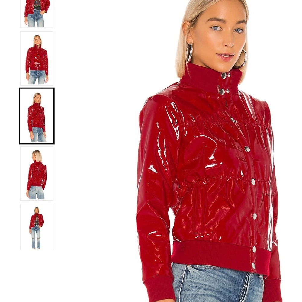 Chaser Faux Patten Leather Puffer Jacet - Picture 3 of 4